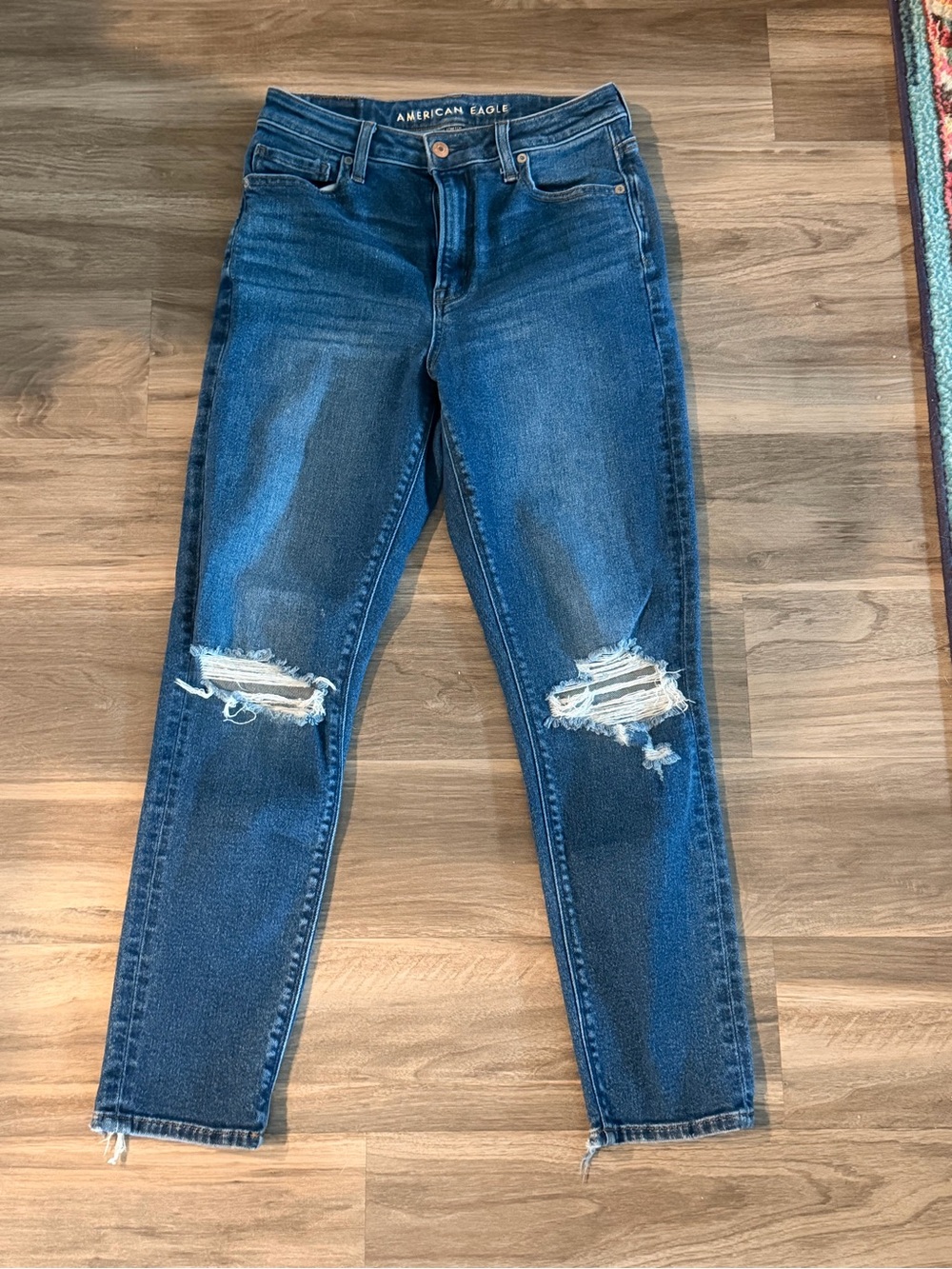 American Eagle Outfitters Women's Ripped Skinny Jeans - Blue
